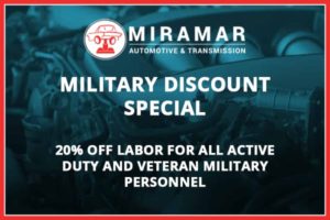 Military Discount Special: 20% off Labor for all active duty and veteran military personnel